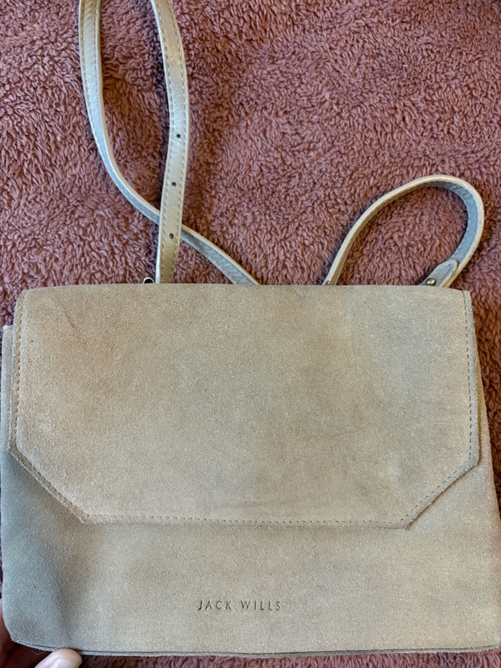 Jack Wills Tan Suede Crossbody Bag